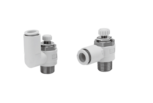 帶快換接頭的 彎頭型／萬向型 速度控制閥